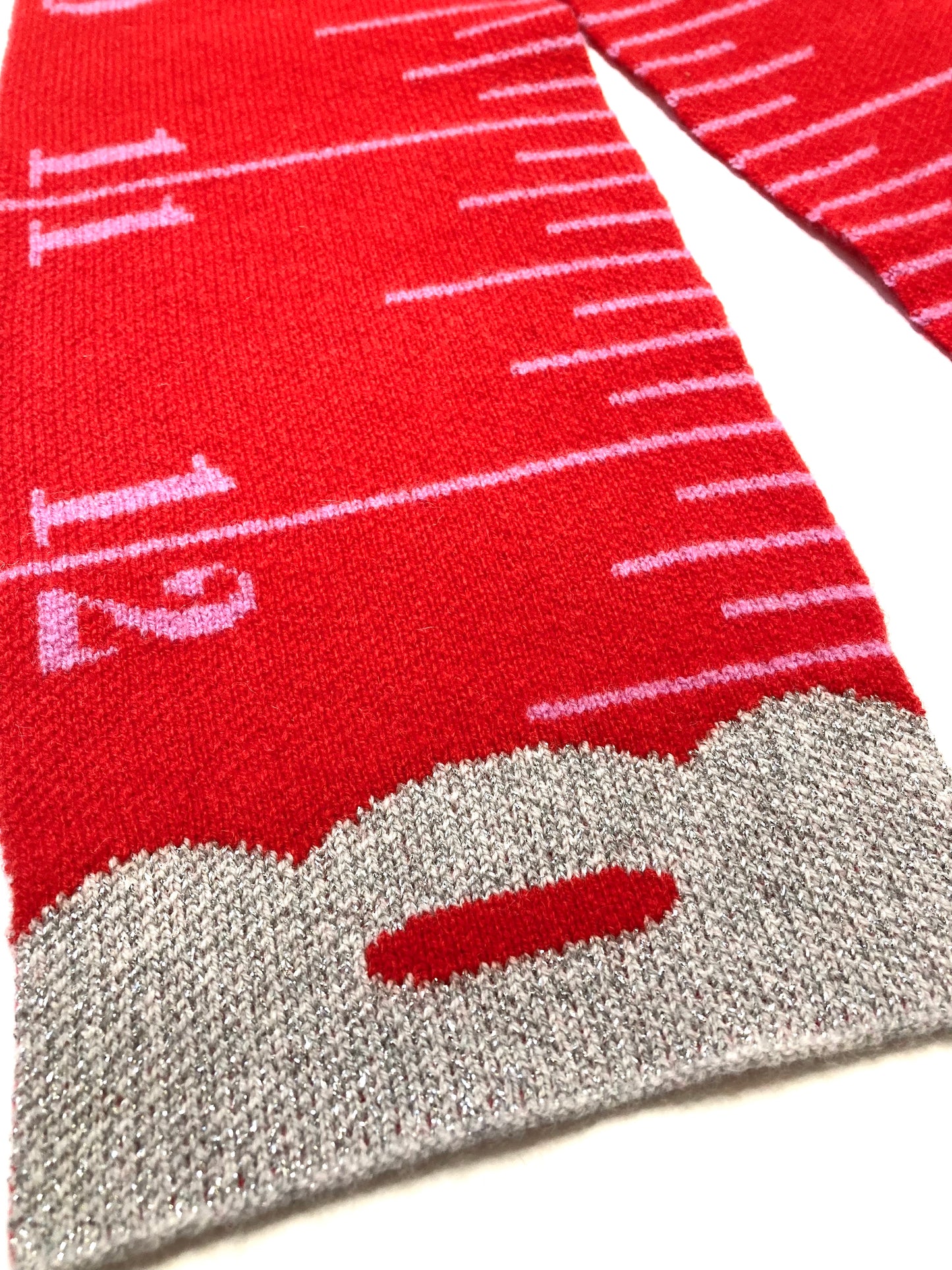 Tape Measure Scarf - RED n PINK