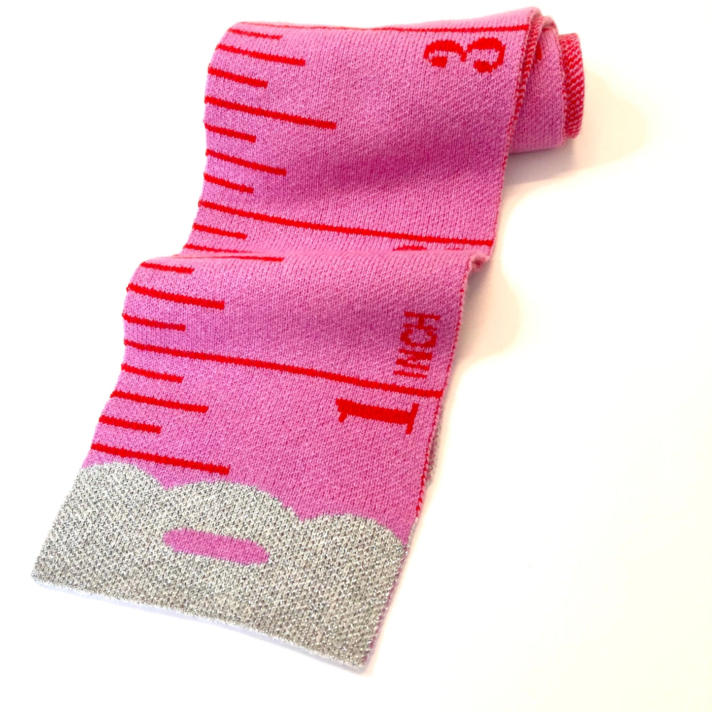 Tape Measure Scarf - PINK and RED
