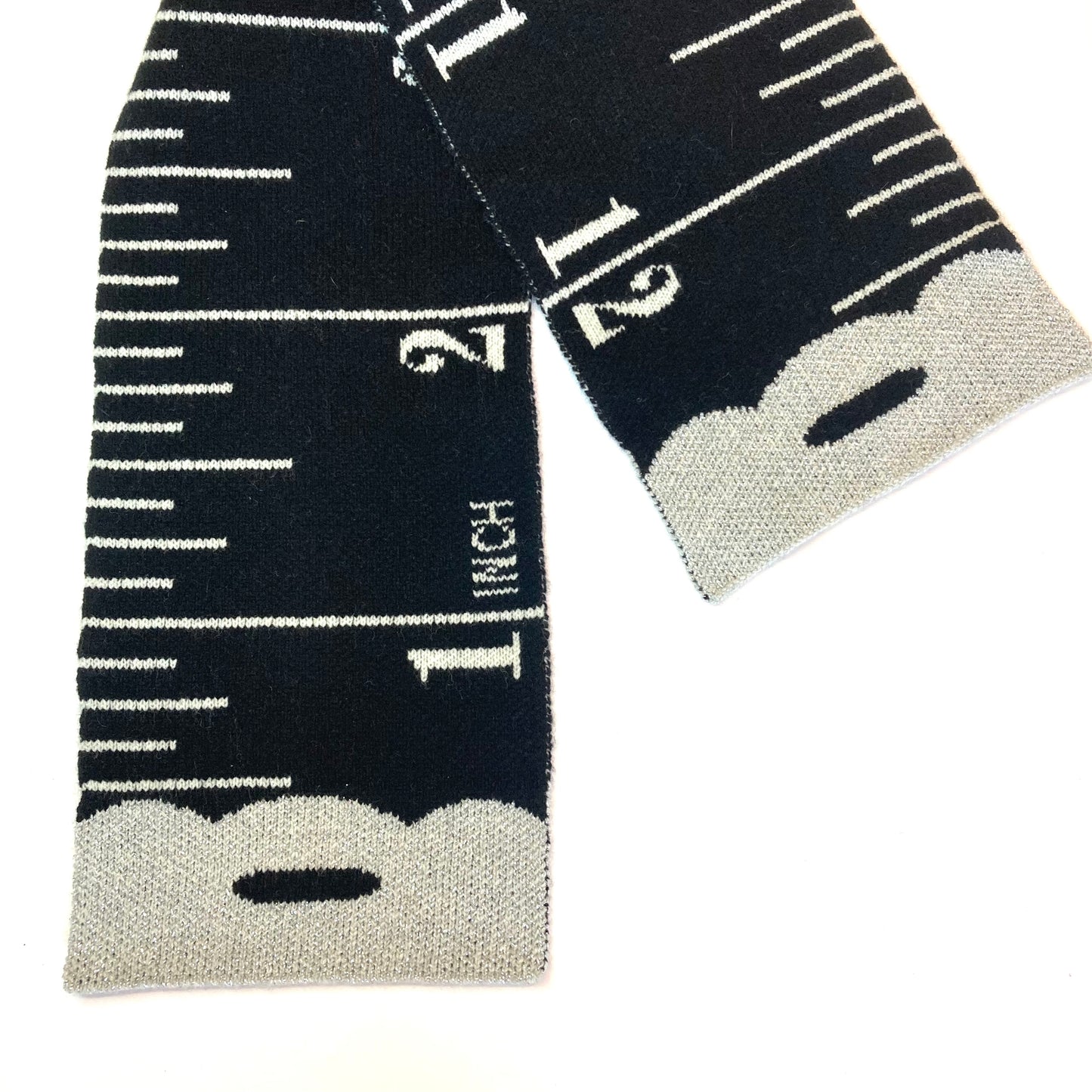 Tape Measure scarf - BLACK n WHITE