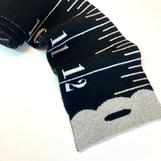 Tape Measure scarf - BLACK n WHITE