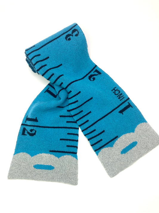 Tape Measure scarf - BLUE