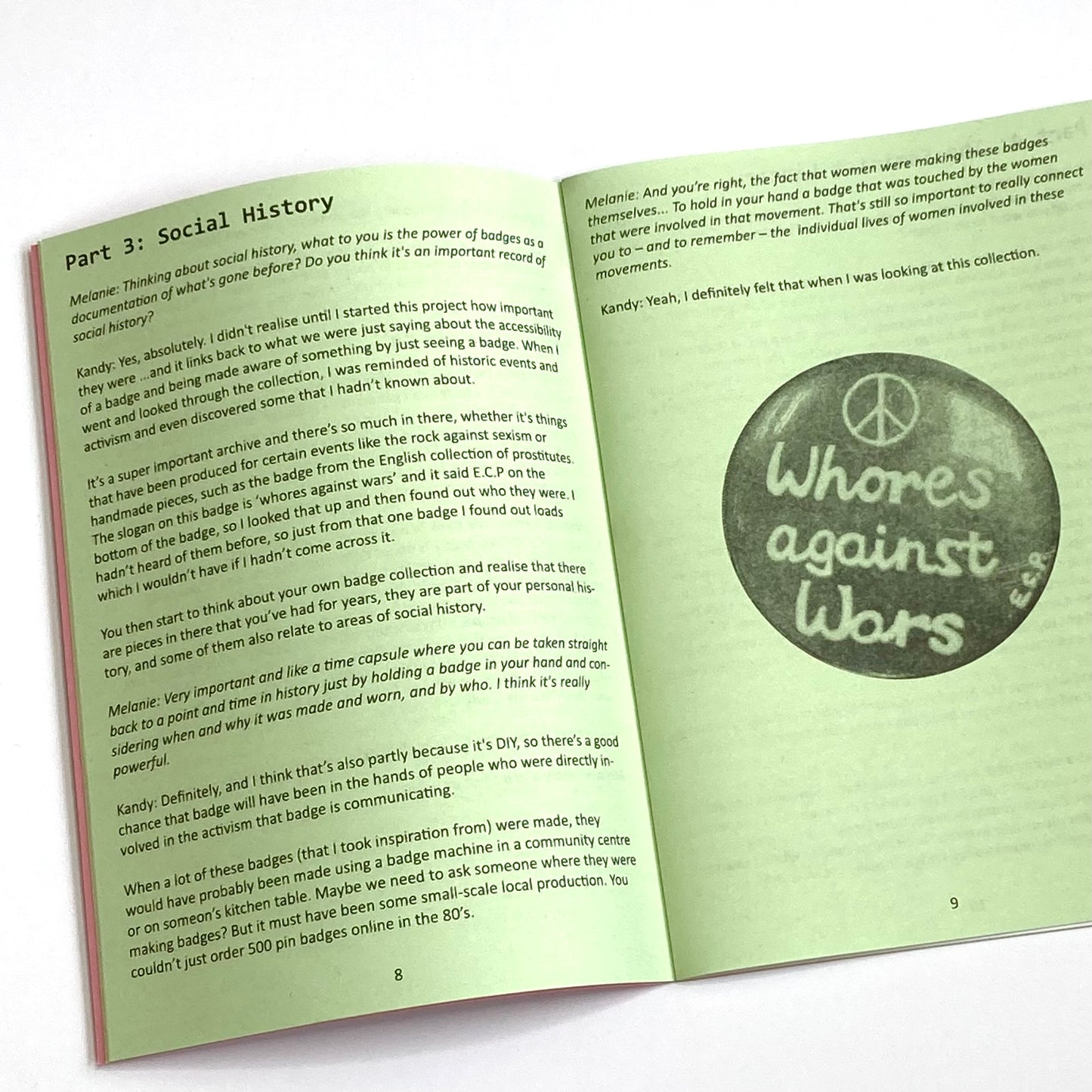 Pinning and stitching connections zine