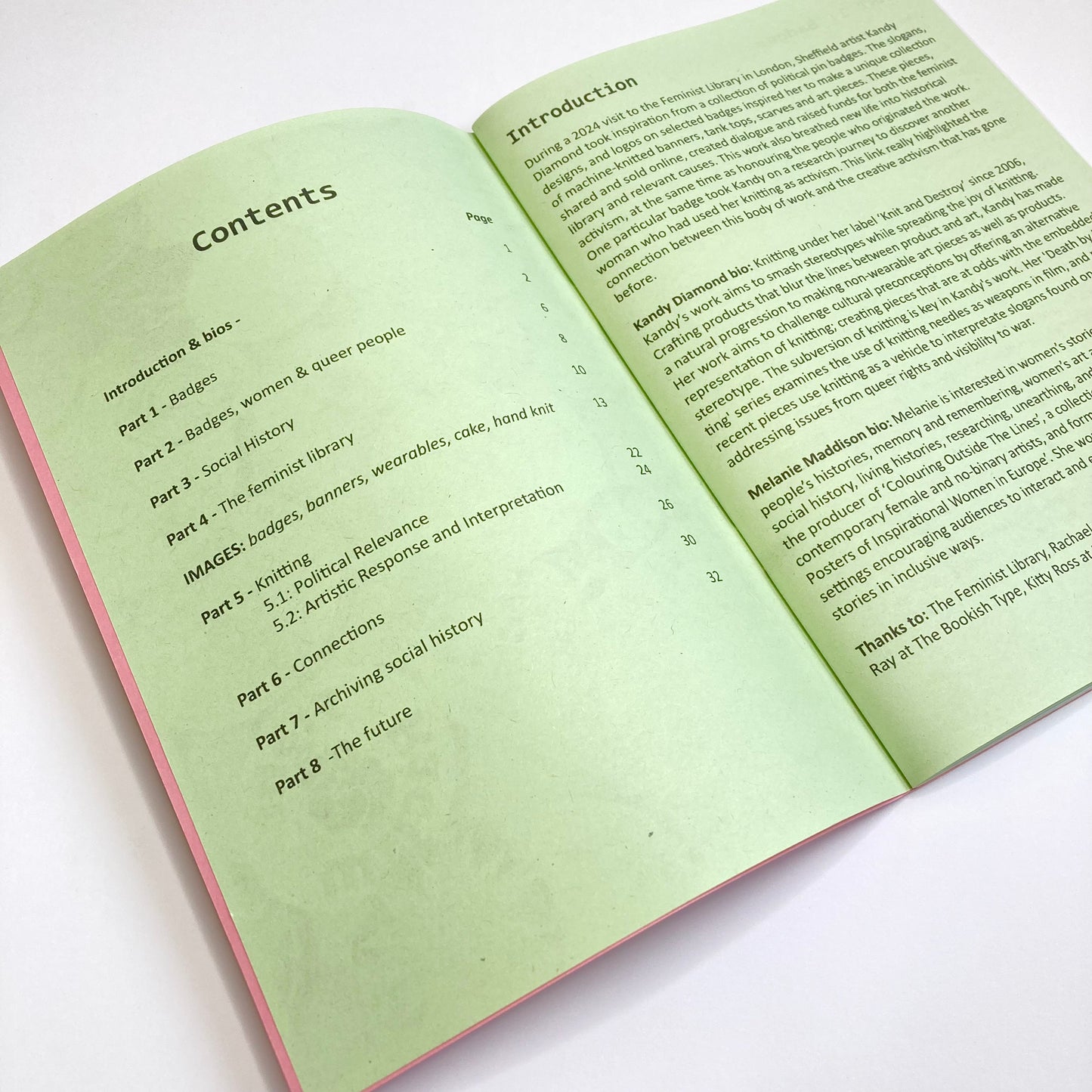 Pinning and stitching connections zine