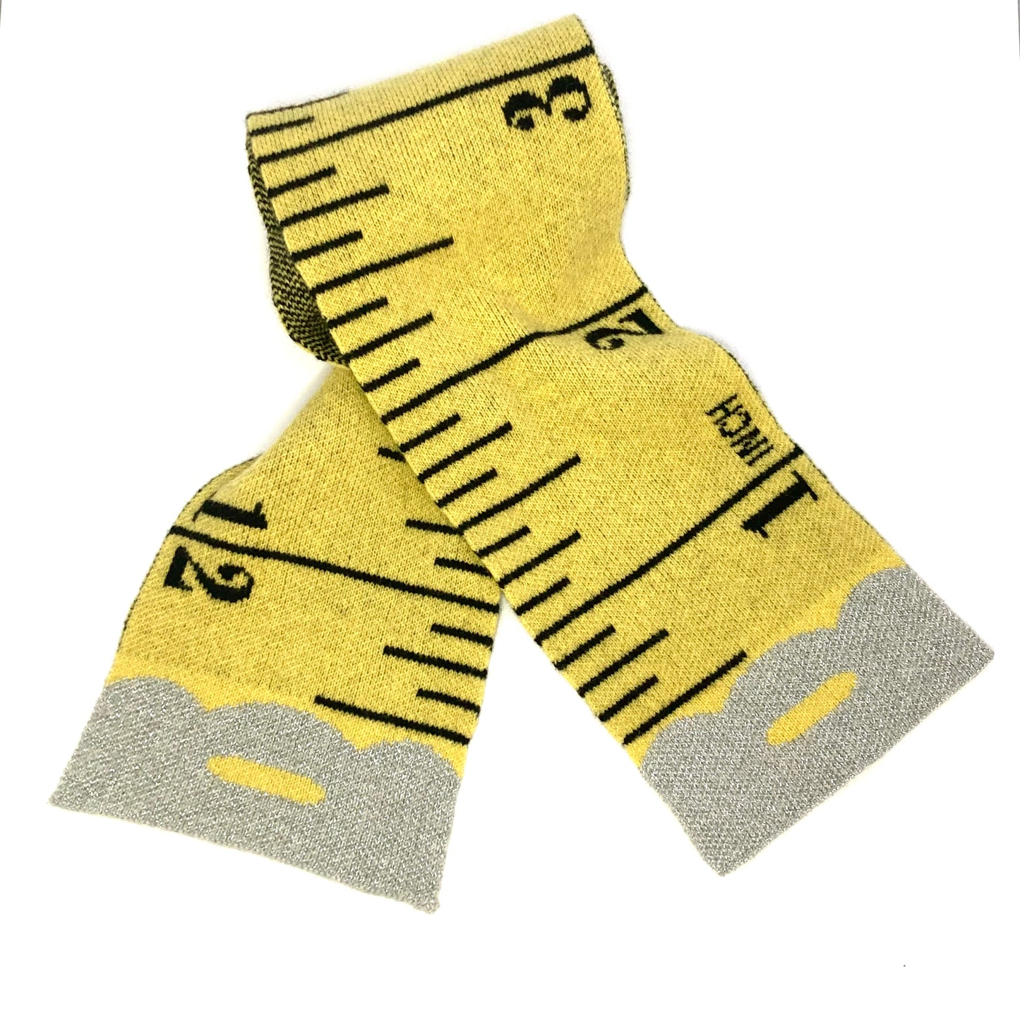 Tape Measure scarf - YELLOW